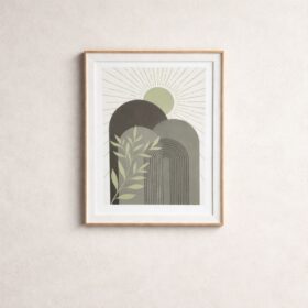 abstract-green-arch-sun-minimalist-framed-wall-art