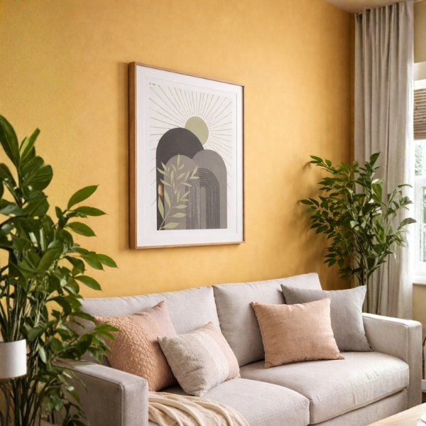 Abstract Green Arch & Sun Minimalist Framed Wall Art (SICR00111) - Image 2