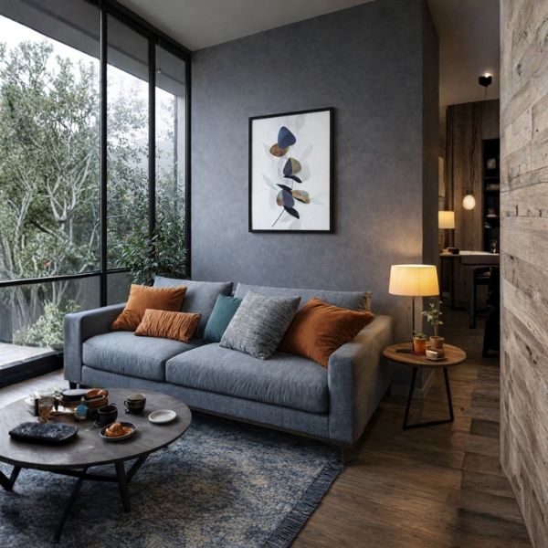 Abstract Purple & Gold Botanical Wall Art – Laminated Frame (SICR00114) - Image 3