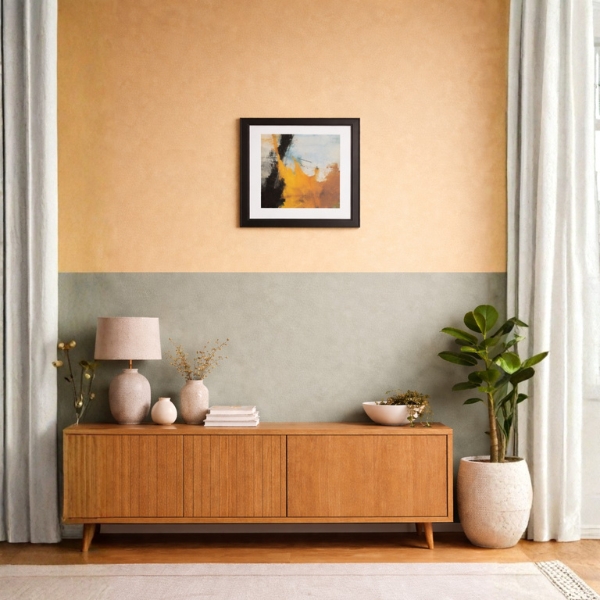 Abstract Yellow & Black Modern Art – Laminated Wall Frame (SICR00117) - Image 2