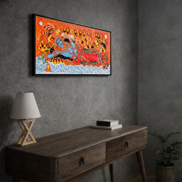Anantha Shayana Vishnu Traditional Kerala Mural Wall Art (SICR00120) - Image 3