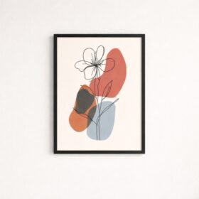 abstract-floral-line-art-laminated-frame