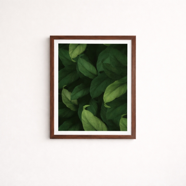 green-botanical-leaves-laminated-wall-frame