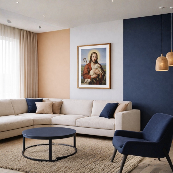 Jesus Christ – The Good Shepherd Laminated Wall Frame (SICR00151) - Image 3