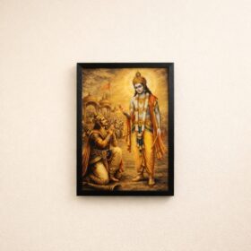 lord-krishna-blessing-arjuna-mahabharata-laminated-wall-frame