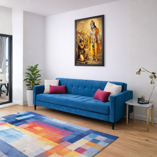 Lord Krishna Blessing Arjuna – Mahabharata Wall Art Frame (SICR00161) - Image 3