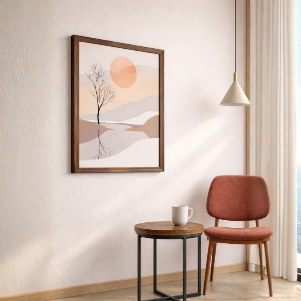 Minimal Abstract Sunset Landscape Framed Wall Art (SICR00165) - Image 3