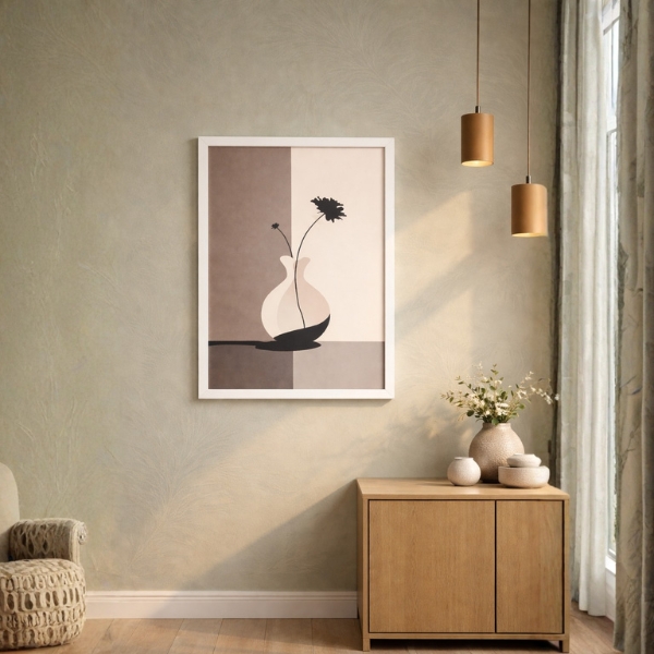 Minimalist Dual-Tone Vase Wall Art Frame (SICR00173) - Image 2