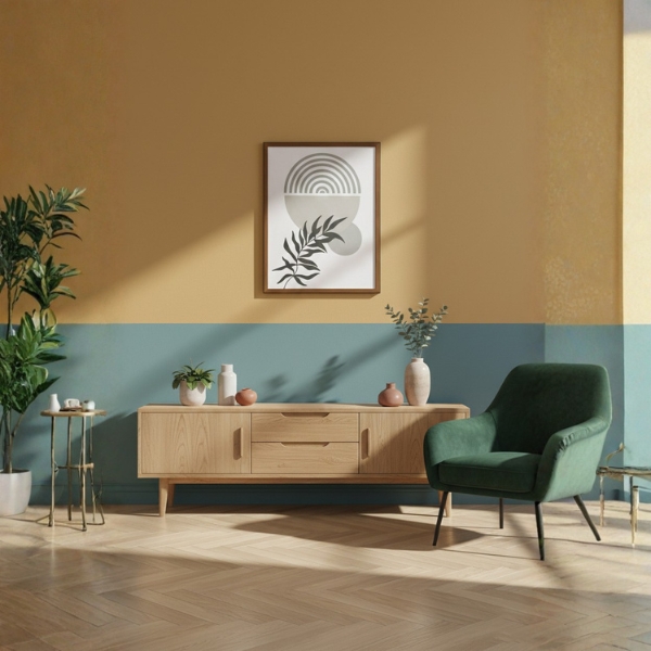 Minimalist Geometric Leaf Wall Art Frame (SICR00177) - Image 2