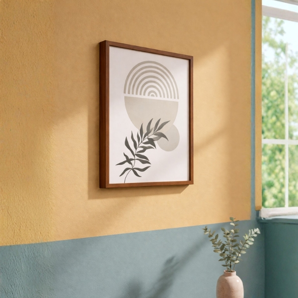 Minimalist Geometric Leaf Wall Art Frame (SICR00177) - Image 3