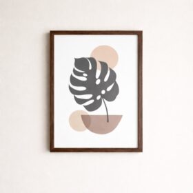 minimalist-monstera-leaf-laminated-wall-art-frame
