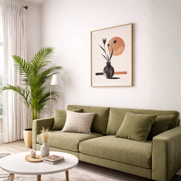 Minimalist Vase & Sun Abstract Framed Wall Art (SICR00181) - Image 2