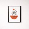 modern-abstract-botanical-orange-laminated-frame