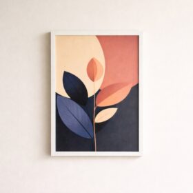 modern-abstract-leaf-art-laminated-frame