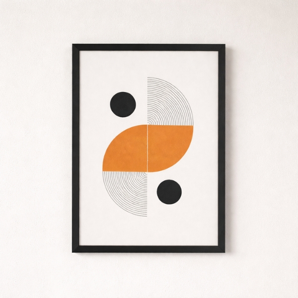 modern-geometric-abstract-orange-black-laminated-frame