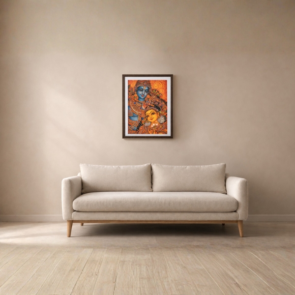 Radha Krishna Divine Love Laminated Wall Frame (SICR00194) - Image 2