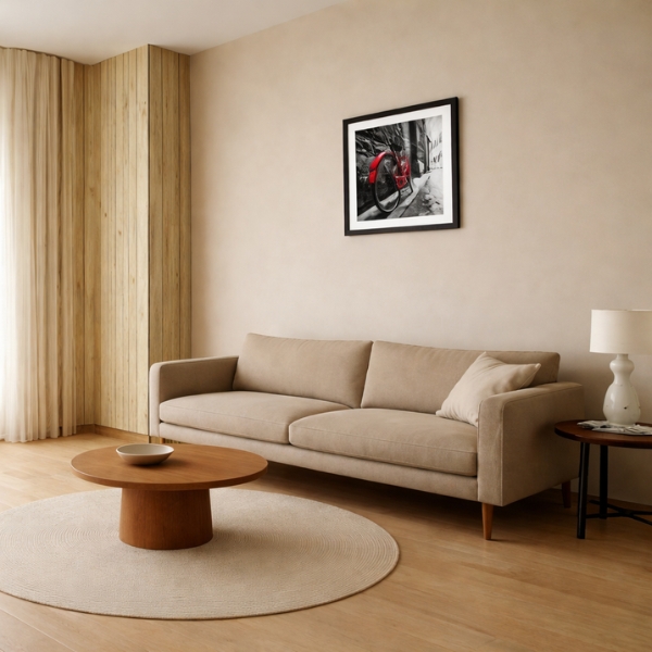 Red Bicycle Street Photography Framed Wall Art (SICR00196) - Image 3