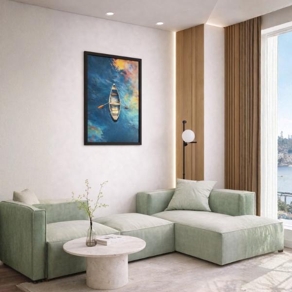 Serenity Boat in Blue Waters Wall Art (SICR00203) - Image 3