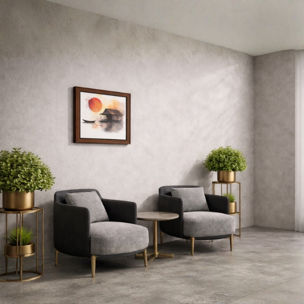 Sunset Lake House Wooden Framed Wall Art (SICR00205) - Image 3