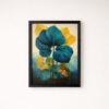 teal-mustard-botanical-leaf-laminated-wall-art-frame
