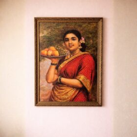 traditional-indian-woman-fruit-tray-laminated-wall-art