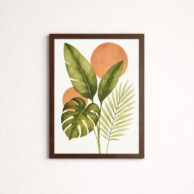 tropical-botanical-sun-wall-art-laminated-frame