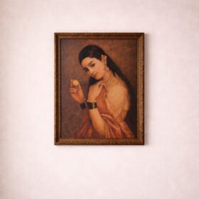 vintage-indian-lady-traditional-art-laminated-wall-frame