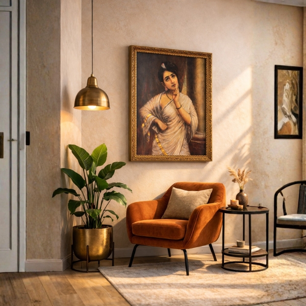 Vintage Indian Woman Classic Art Laminated Frame (SICR00227) - Image 3