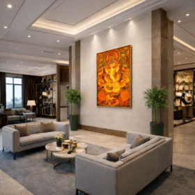 lord-ganesha-orange-floating-canvas-wall-frame-20x16