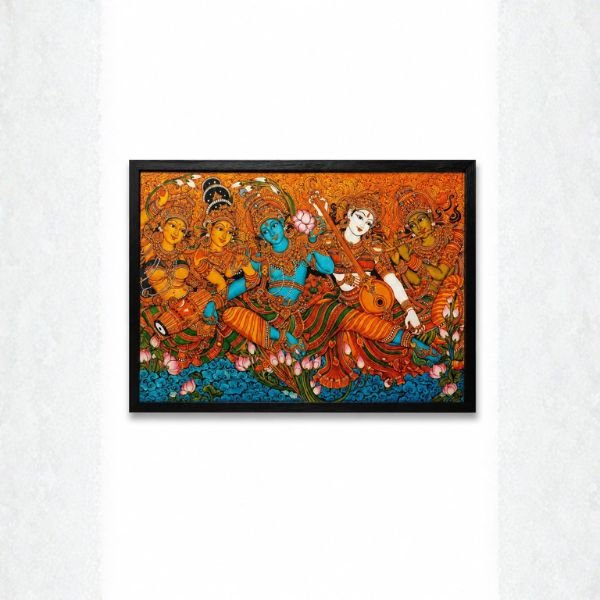 Krishna & Radha Traditional Kalamkari Art Frame ( SICR000247 ) - Image 2